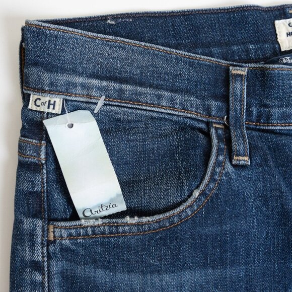 Citizens of Humanity Sasha Twist Low Slung Flared Jeans Blue Mid Wash Distressed - Picture 5 of 16